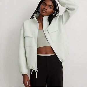 Madewell MWL Quilted Jacquard Zip Jacket Iced Mint XXS